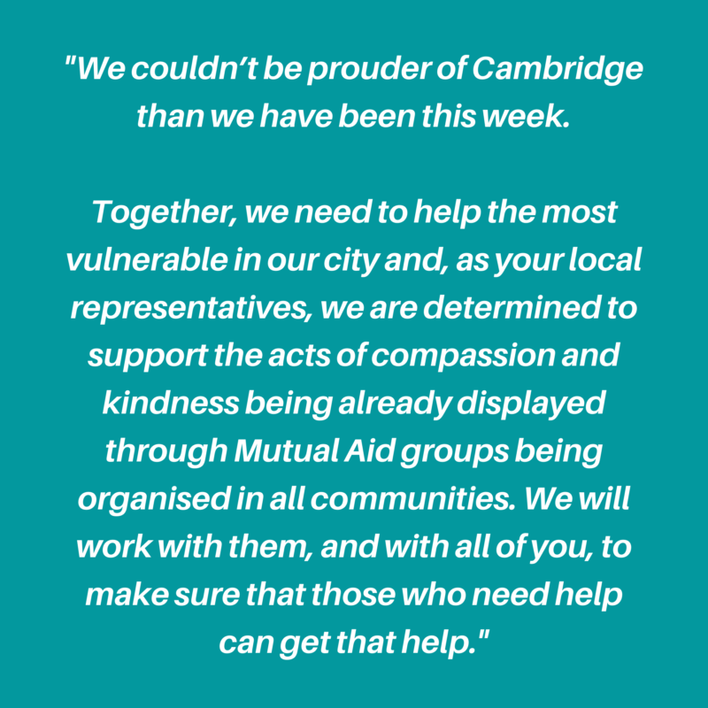 Quote from joint letter on pride in Cambridge